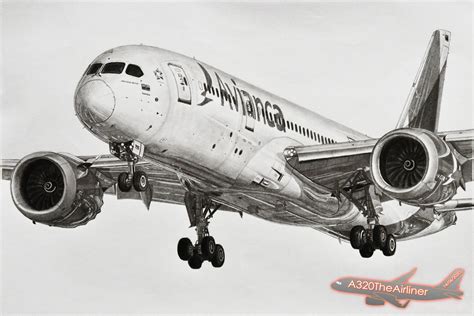 Avianca Boeing 787-8 - Realistic Pencil Drawing. by A320TheAirliner on ...