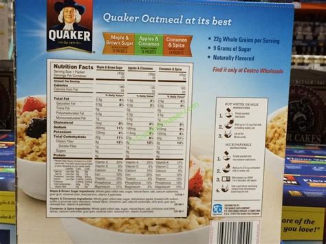 Quaker Oatmeal Nutrition | Blog Dandk