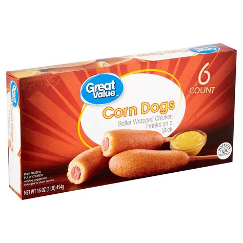 Great Value Chicken Franks Corn Dogs, 16 Oz, 6Ct (Frozen) - Walmart.com