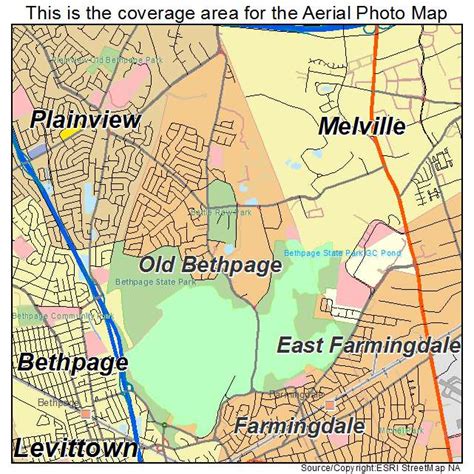 Aerial Photography Map of Old Bethpage, NY New York