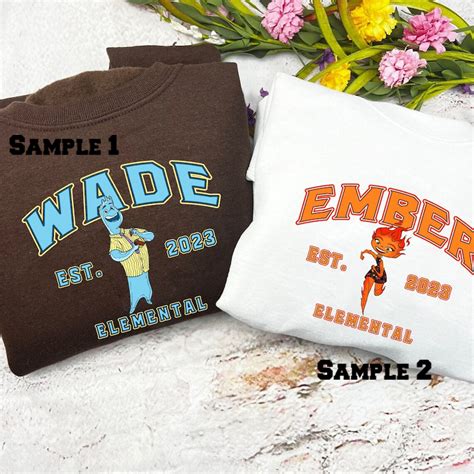 Ember And Wade Couple Sweatshirts, Elemental Disney Shirt - oulaclothing