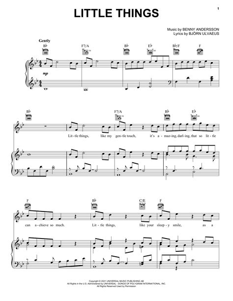 ABBA Little Things Sheet Music Notes, Chords | Sheet music notes, Music notes, Sheet music