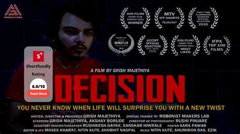 Decision - Hindi Short Film Review & Rating - 6.0/10 - Shortfundly