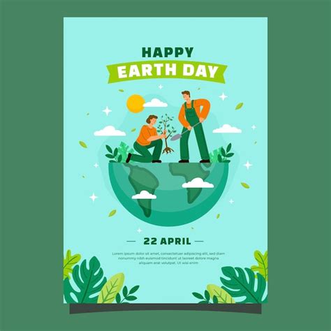 Free Vector | Flat vertical poster template for earth day celebration