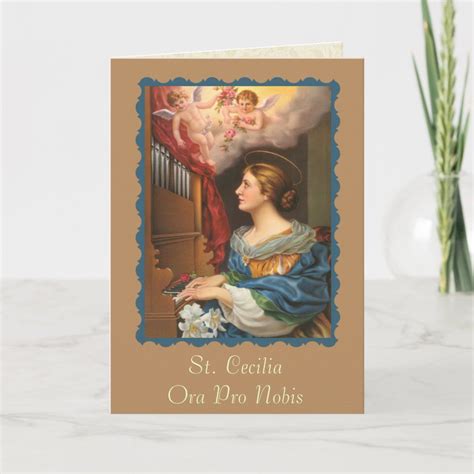 St. Cecilia Patroness of Musicians Card | Zazzle | Holy cards, Printing double sided, Custom ...