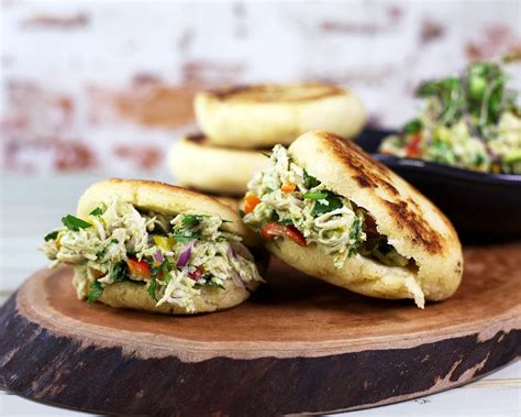 Arepas with chicken salad (arepas reina pepiada) recipe : SBS Food ...