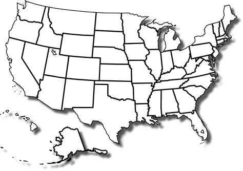 Free United States Black And White Outline Map, Download Free United States Black And White ...