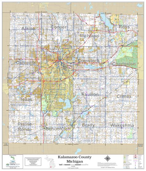 Kalamazoo County Michigan 2020 Wall Map | Mapping Solutions