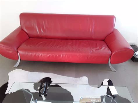 Rolf Benz - red leather sofa, model 545 - Catawiki