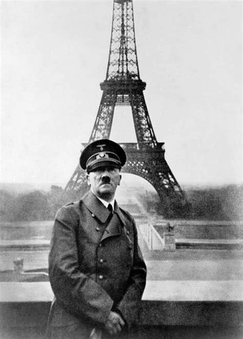 Hitler In Front Of Eiffel Tower Photo