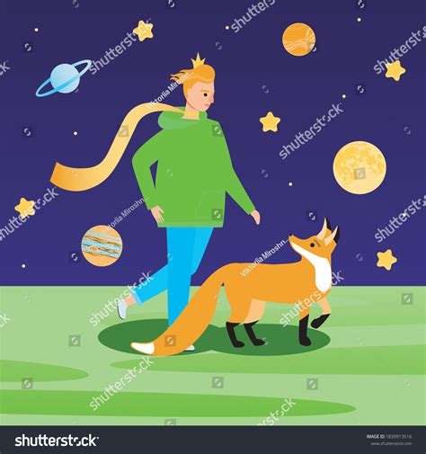 Little Prince Fox Flat Vector Stock Stock Vector (Royalty Free) 1839913516 | Shutterstock