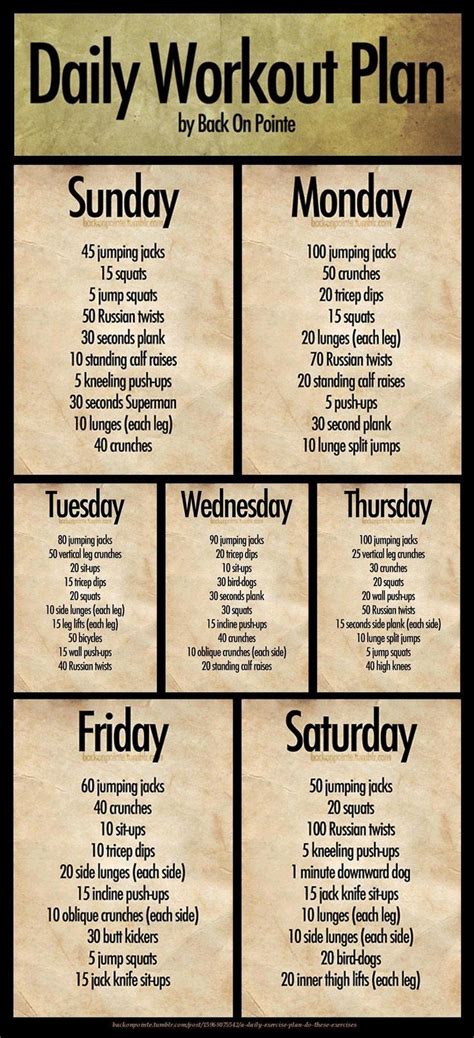 Free Home Workout Plans Printable - BEST HOME DESIGN IDEAS