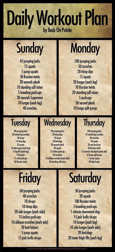 Printable Workouts We Love | Pinterest workout, Daily workout plan ...