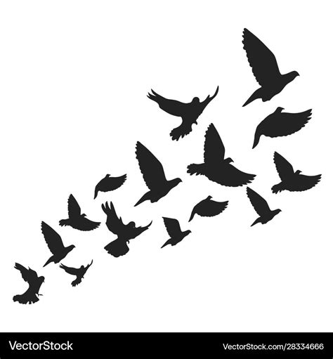 Background with flying birds doves Royalty Free Vector Image