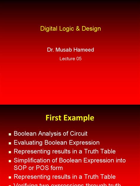 Digital Logic Design - Lecture 05 - 2 | PDF | Mathematics | Computer Programming