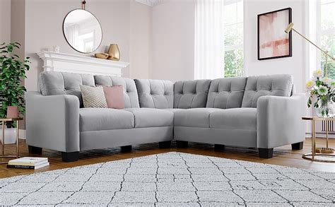 Belmont Grey Velvet Corner Sofa | Furniture And Choice