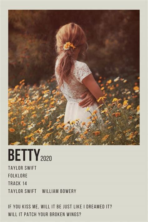 taylor swift betty folklore minimalist poster minimal poster polaroid | Taylor swift posters ...