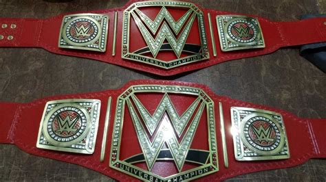 WWE Universal Championship Replica Title Belt Adult Size Red (Dual plate 2mm) - Wrestling