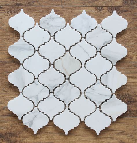 Small Arabesque Calacatta Gold Polished Marble Mosaic Tiles – Rocky Point Tile - Online Tile Store