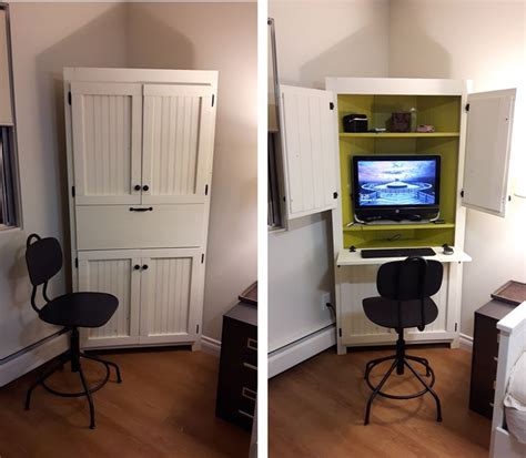 Corner computer cabinet