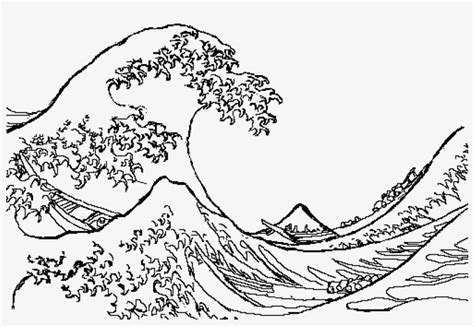 Sea Waves Png - Great Wave Line Drawing Transparent PNG - 1000x700 - Free Download on NicePNG
