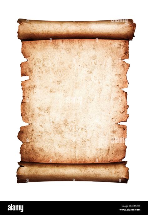 vintage paper scroll isolated on white Stock Photo - Alamy