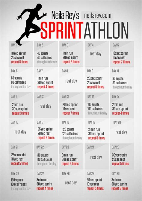 30-Day Sprintathlon Running Programw | Sprint workout, Track workout ...