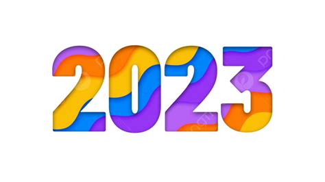 Colorful 2023 PNG Image, 2023 New Year Word Art Font Colorful Decorative Color Block, 2023, New ...