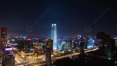 Night View Of China Zun In Beijing Cctv Building Background, Beijing ...