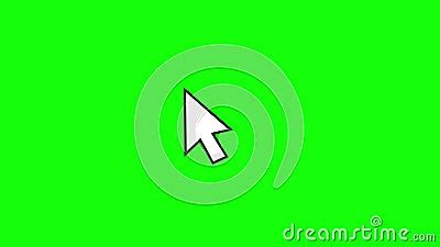 Arrow Cursor Click Animated Icon. Mouse Click Symbol with Spark on Green Screen. Flat ...