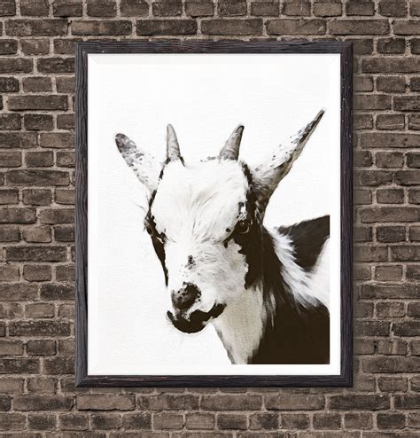 Goat Farm Decor Art Print Farm House Decor Goat Wall Art | Etsy