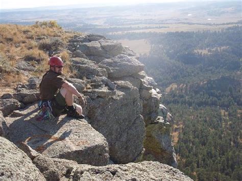 the view on top of devil's tower. summit climber's logbook in hand. - Picture of Devils Tower ...