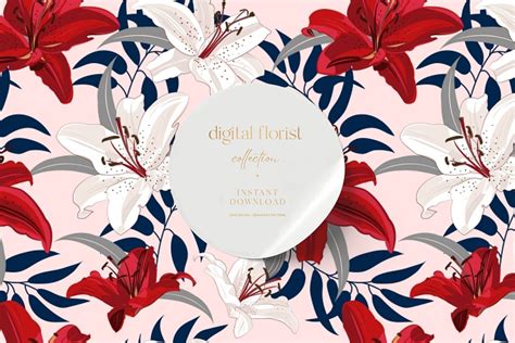 Floral Pattern, Floral Digital Paper Graphic by Digital Florist · Creative Fabrica