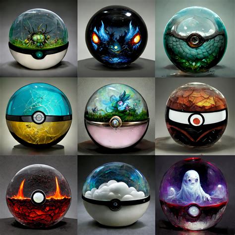 Designs of pokeballs based on each type. Alphabetically, left to right ...