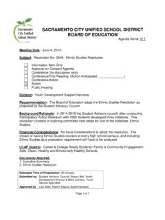 SACRAMENTO CITY UNIFIED SCHOOL DISTRICT BOARD OF … / sacramento-city ...