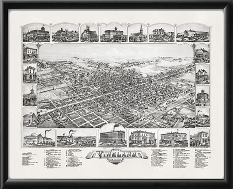 Vineland NJ 1885 Restored Map | Vintage City Maps