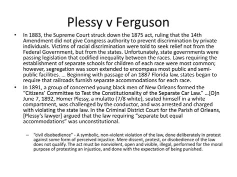 PPT - Plessy v Ferguson