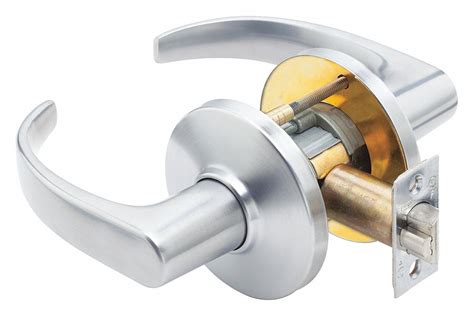 BEST Door Lever Lockset, Mechanical, Heavy Duty, Not Keyed, Satin ...