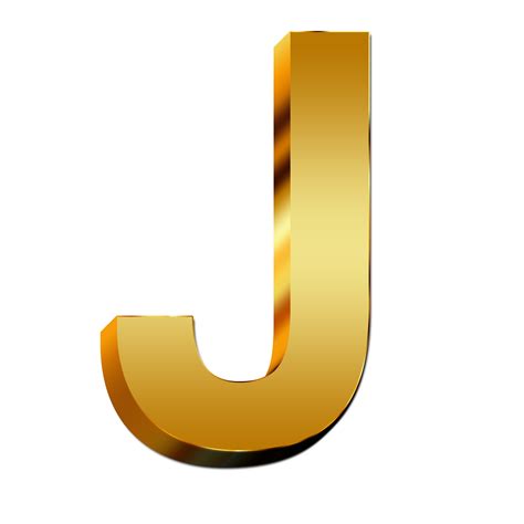 Large golden letter "j" free image download