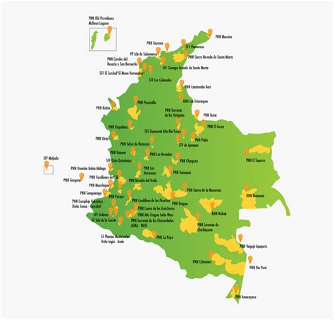 Colombia National Parks - Mapa De Parques Nacionales De Colombia, HD Png Download , Transparent ...