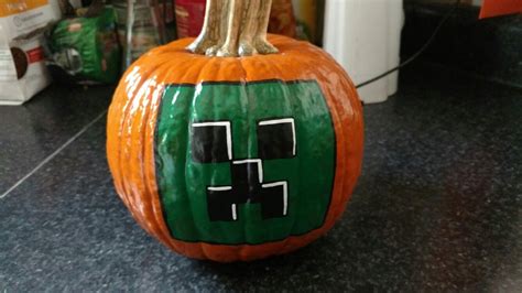 Minecraft Creeper pumpkin by Brandi Johner | Painted pumpkins, Pumpkin carving, Pumpkin