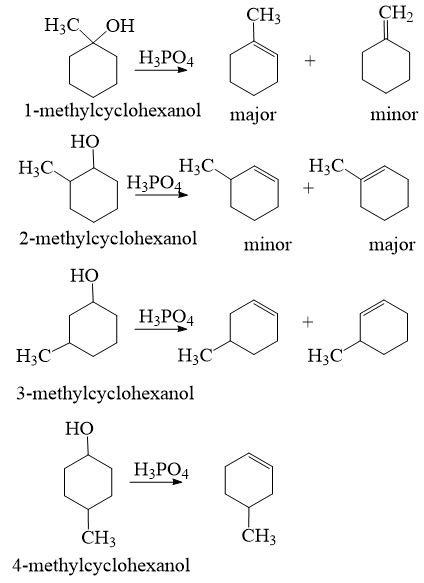 1) write the mechanism expected for the dehydration reaction of cyclohexanol with phospharic ...