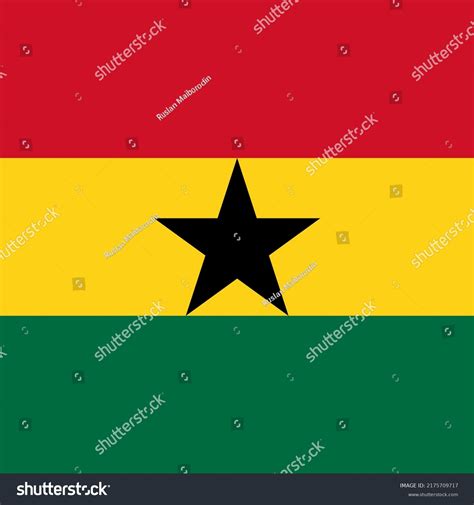 Ghana Flag Official Colors Vector Illustration Stock Vector (Royalty ...