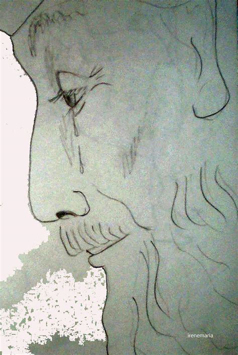 Old man crying Drawing by Irenemaria - Fine Art America