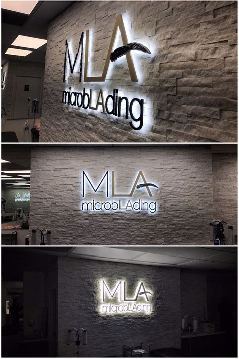 Stunning Illuminated Lobby Sign for Microblading LA