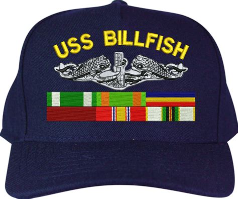 Custom Embroidered Submarine Service Ball Cap with Military Ribbons