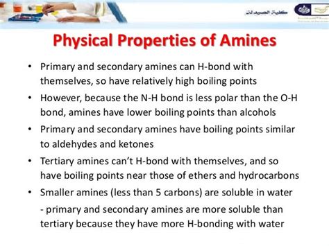 Chemistry of amines