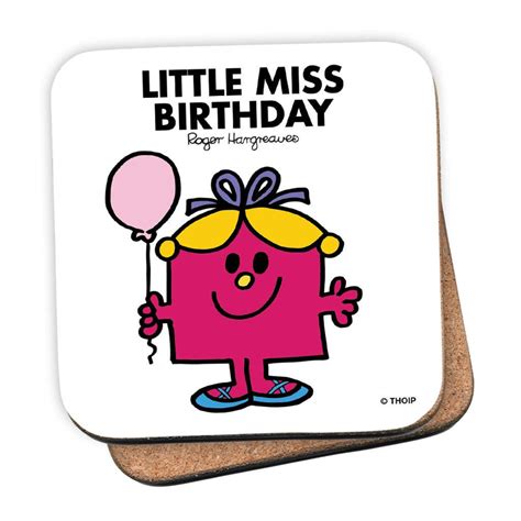 Personalised Little Miss Birthday Cork Coaster