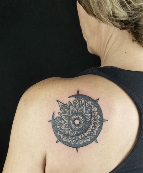 Sun/moon mandala tattoo shoulder | Mandala tattoo shoulder, Mandala tattoo, Moon mandala