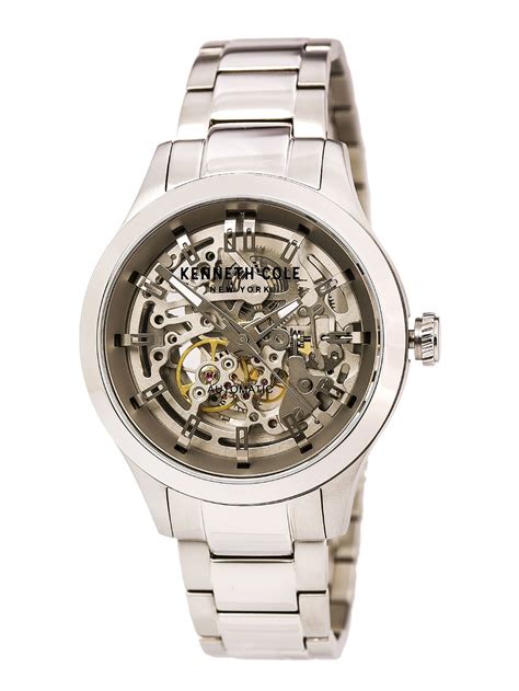 Kenneth Cole Men's 10027341 Automatic Silver Skeleton Dial Steel ...